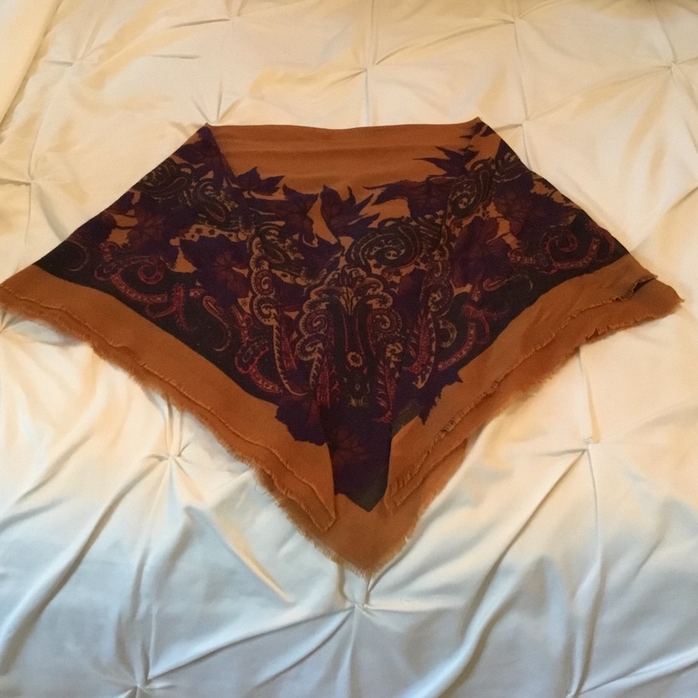 Women’s Elegant Brown & Purple Paisley Scarf / Wrap
